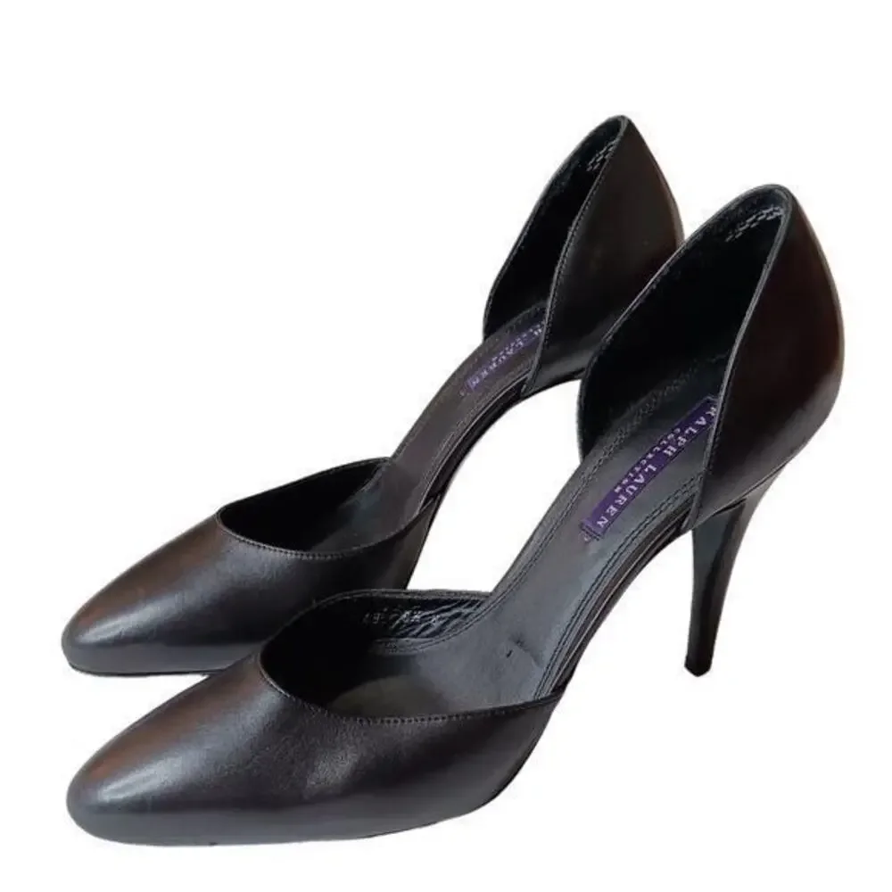 RALPH LAUREN COLLECTION‎ Purple Label Shoes Heels Pumps D'Orsay Size 8.5 Black